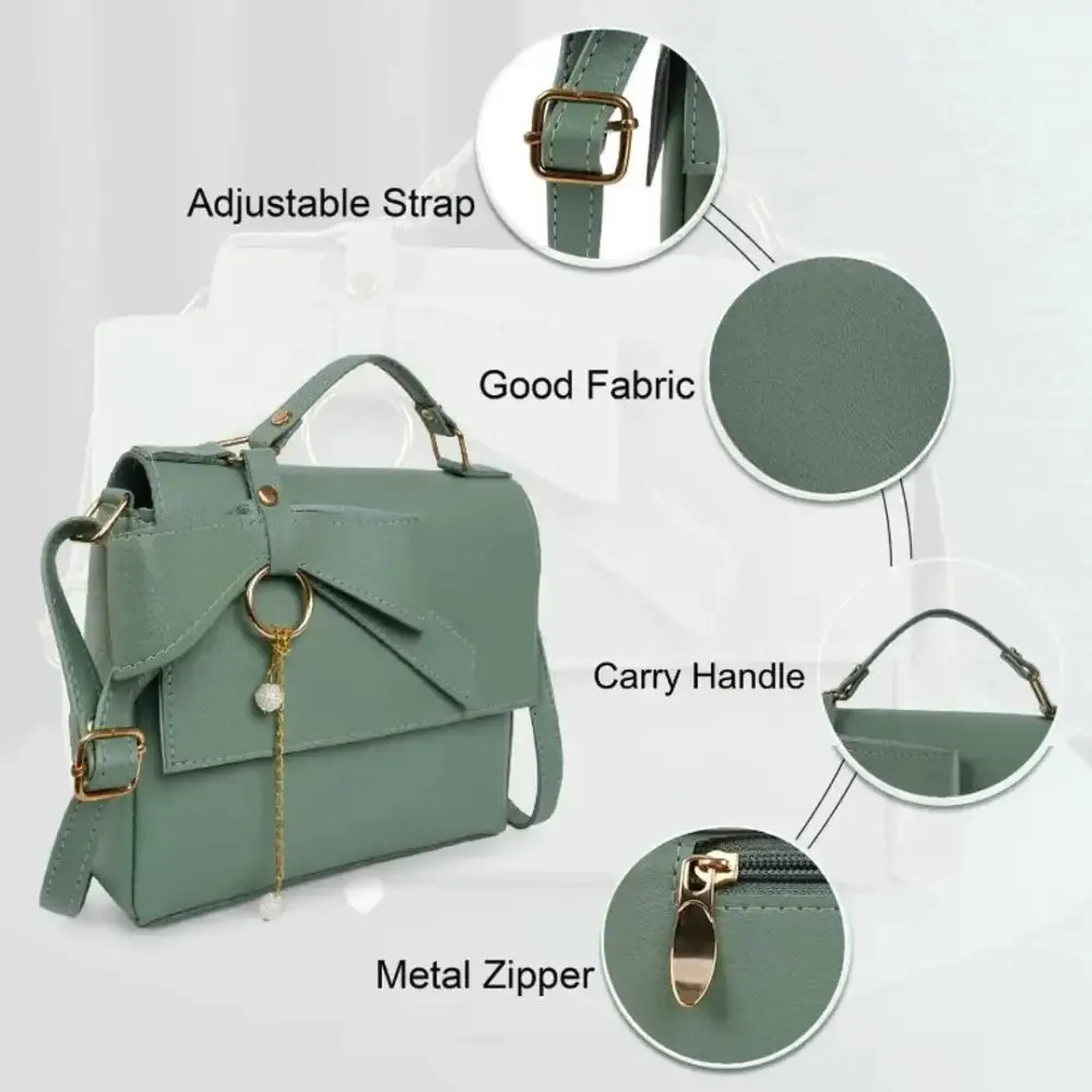 japkaur green color sling bag for women