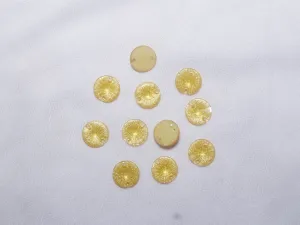 Light Yellow Designer Circular Plastic Stones - 12 mm