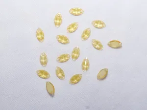Light Yellow Designer Eye Plastic Stones - 6x12 mm