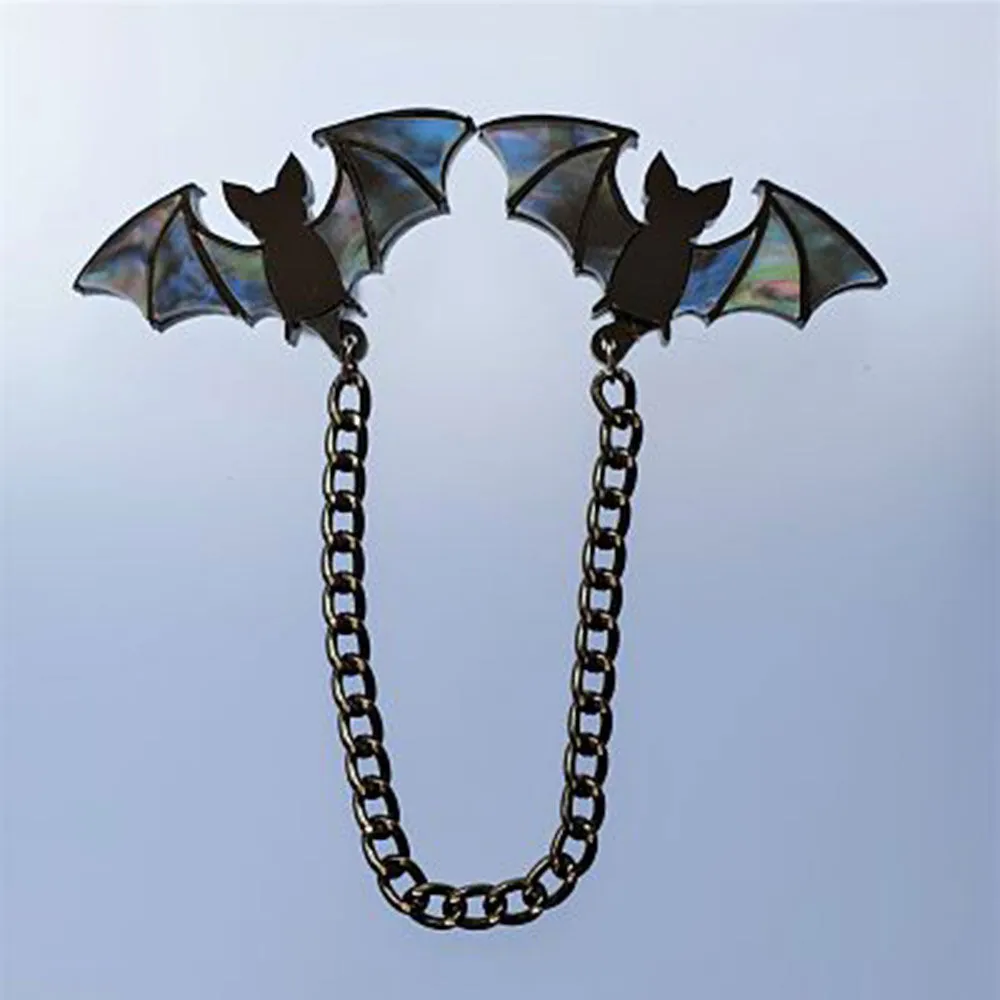 Mystic Bat Collar Clip Pins by Cherryloco