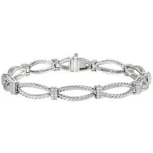 Nautical Rope Bracelet with Diamonds