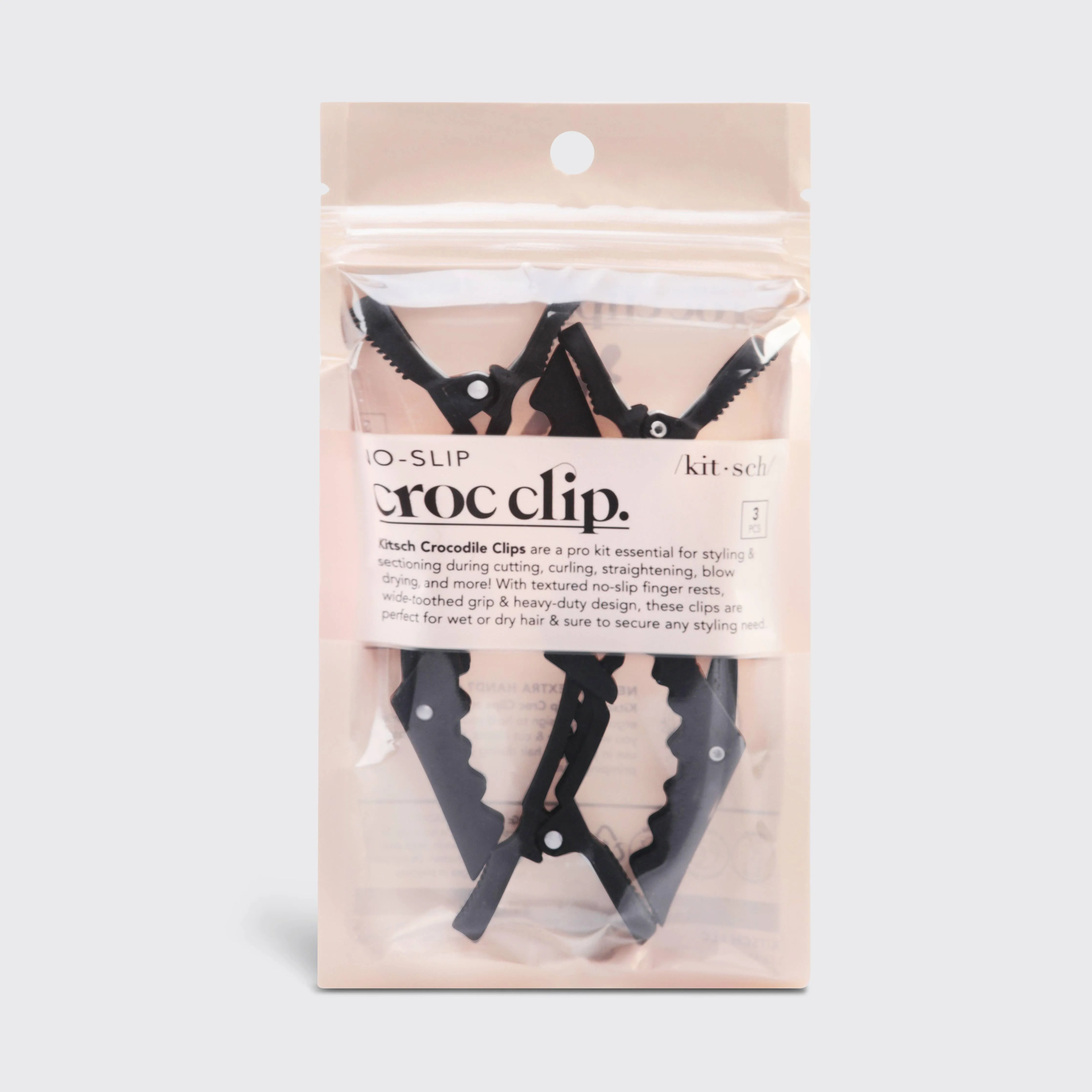 NO SLIP CROCODILE CLIP 3PC | BLACK