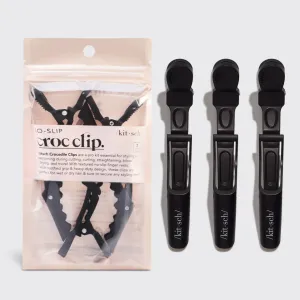 NO SLIP CROCODILE CLIP 3PC | BLACK