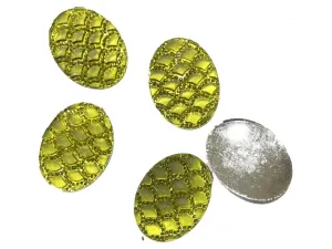 Olive Green Oval Resin Stones (30x40 mm)
