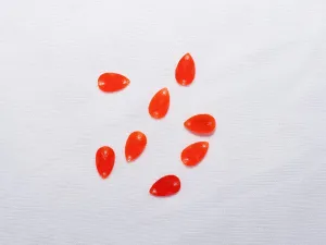 Orange Designer Drop Plastic Stones - 12x7 mm