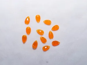 Orange Designer Drop Plastic Stones - 7x12 mm