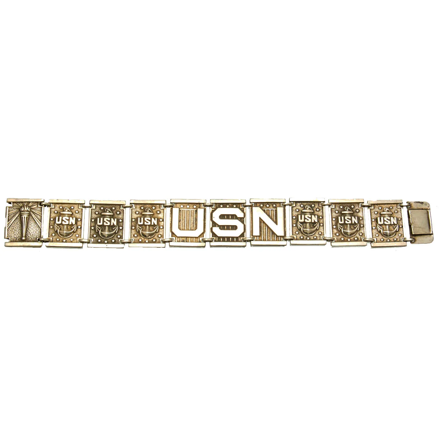 Original U.S. WWII Sterling Silver Sweetheart Bracelet Lot - US Navy & US Army Air Corps - 2 Bracelets