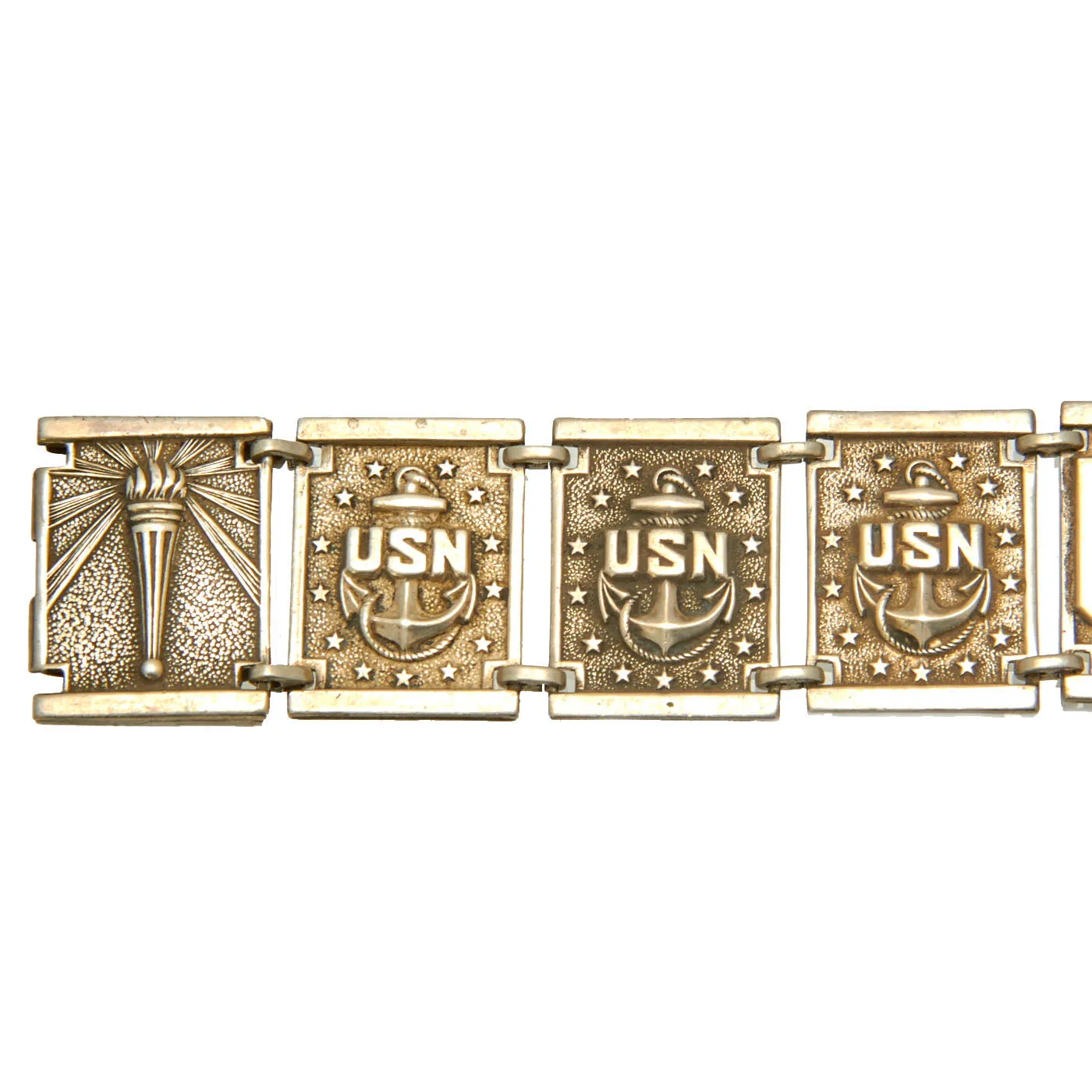 Original U.S. WWII Sterling Silver Sweetheart Bracelet Lot - US Navy & US Army Air Corps - 2 Bracelets