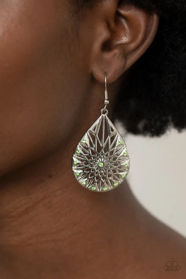 Paparazzi Earring ~ Icy Mosaic - Green