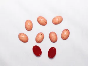 Peach Designer Oval Plastic Stones - 11x16 mm
