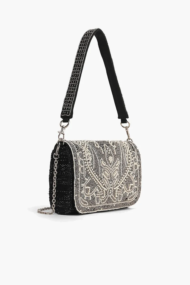 Pearl-Embellished Elegance Shoulder Bag