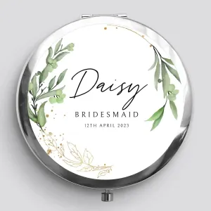 Personalised Bridesmaid Mirror - Hen Do Accessory - Compact & Metallic
