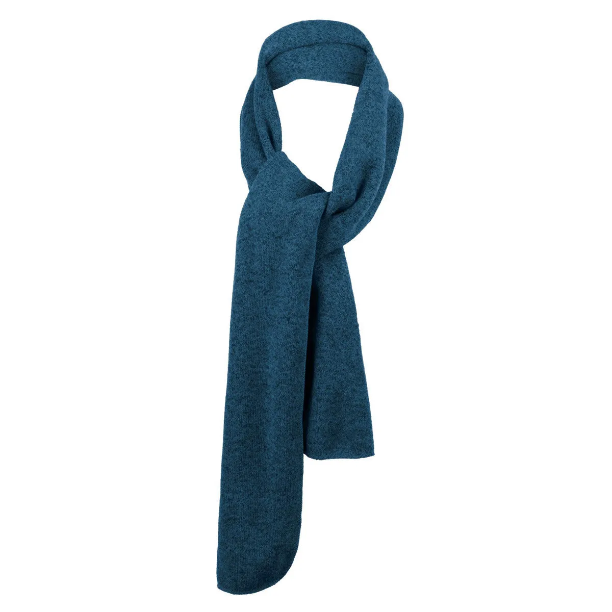 Port Authority Lagoon Blue Heather/Black Heathered Knit Scarf