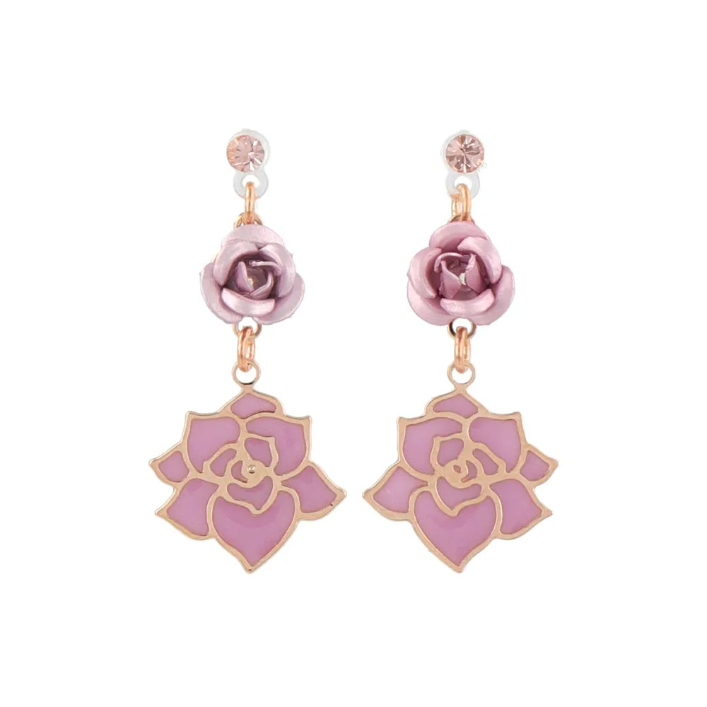 Rose Drop Plastic Earrings