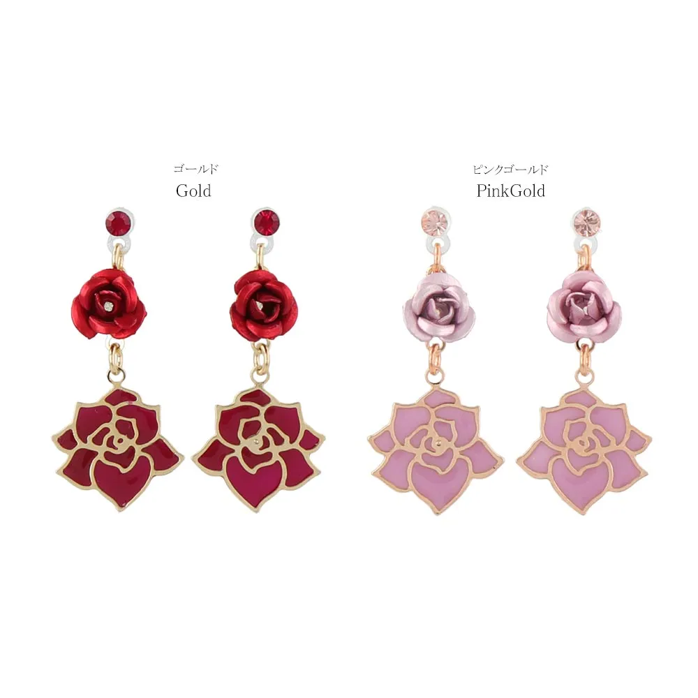Rose Drop Plastic Earrings