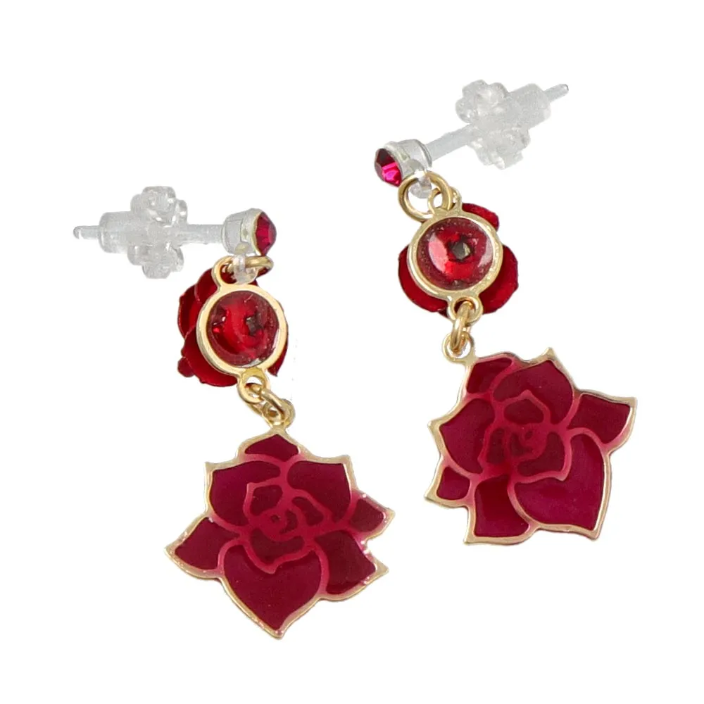 Rose Drop Plastic Earrings