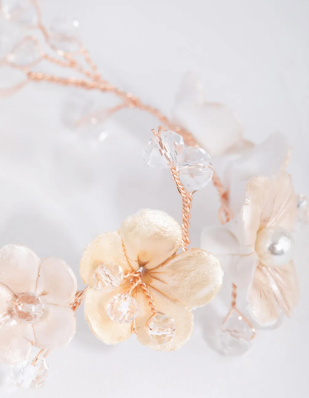 Rose Gold Wire Flower Bracelet