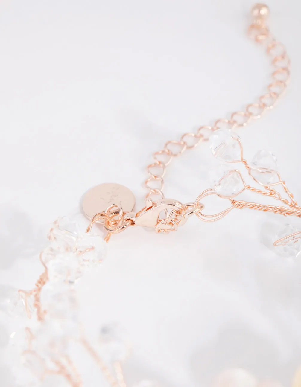Rose Gold Wire Flower Bracelet