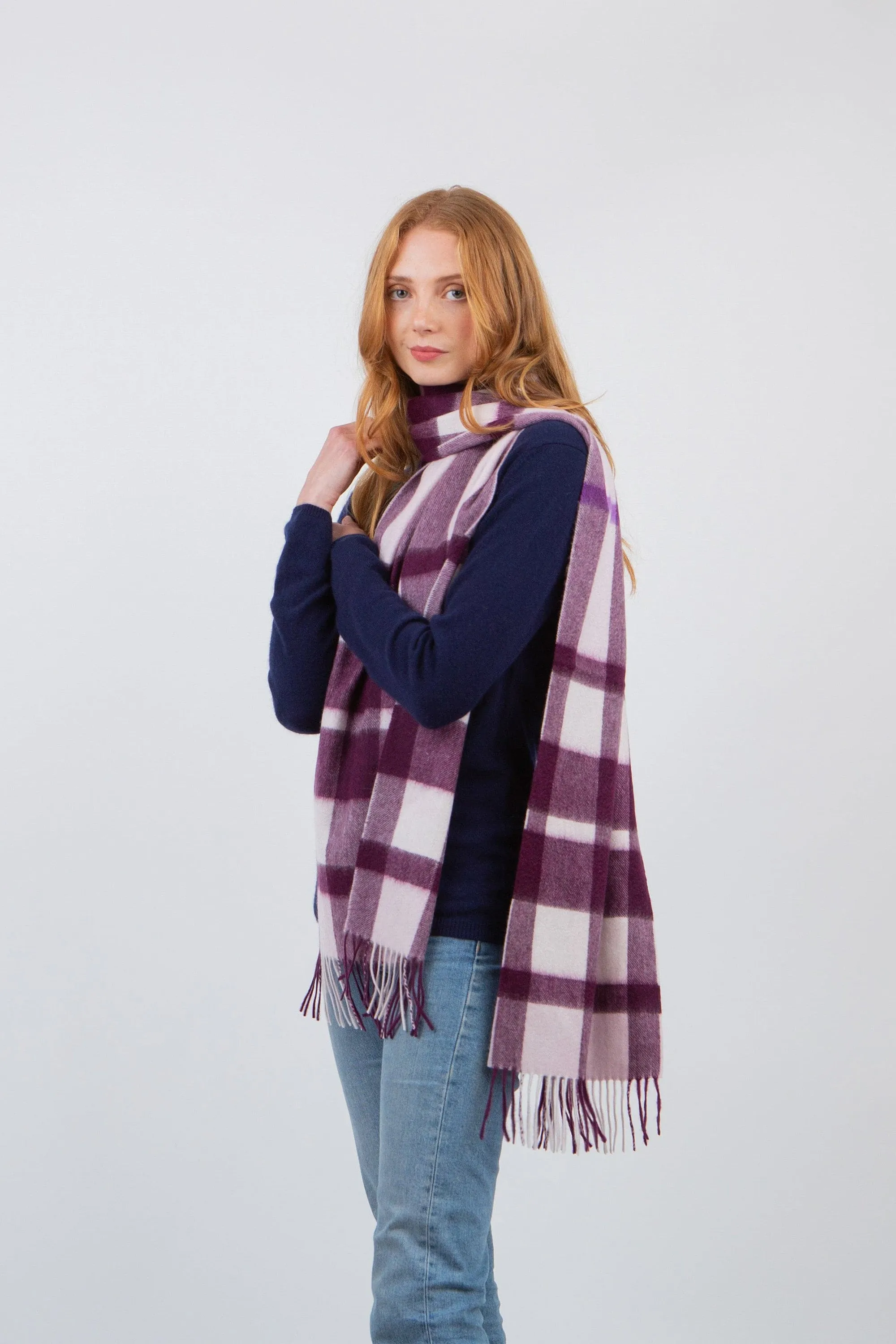 Scotty Thompson Cashmere Wide Scarf - Exploded Pale Lilac