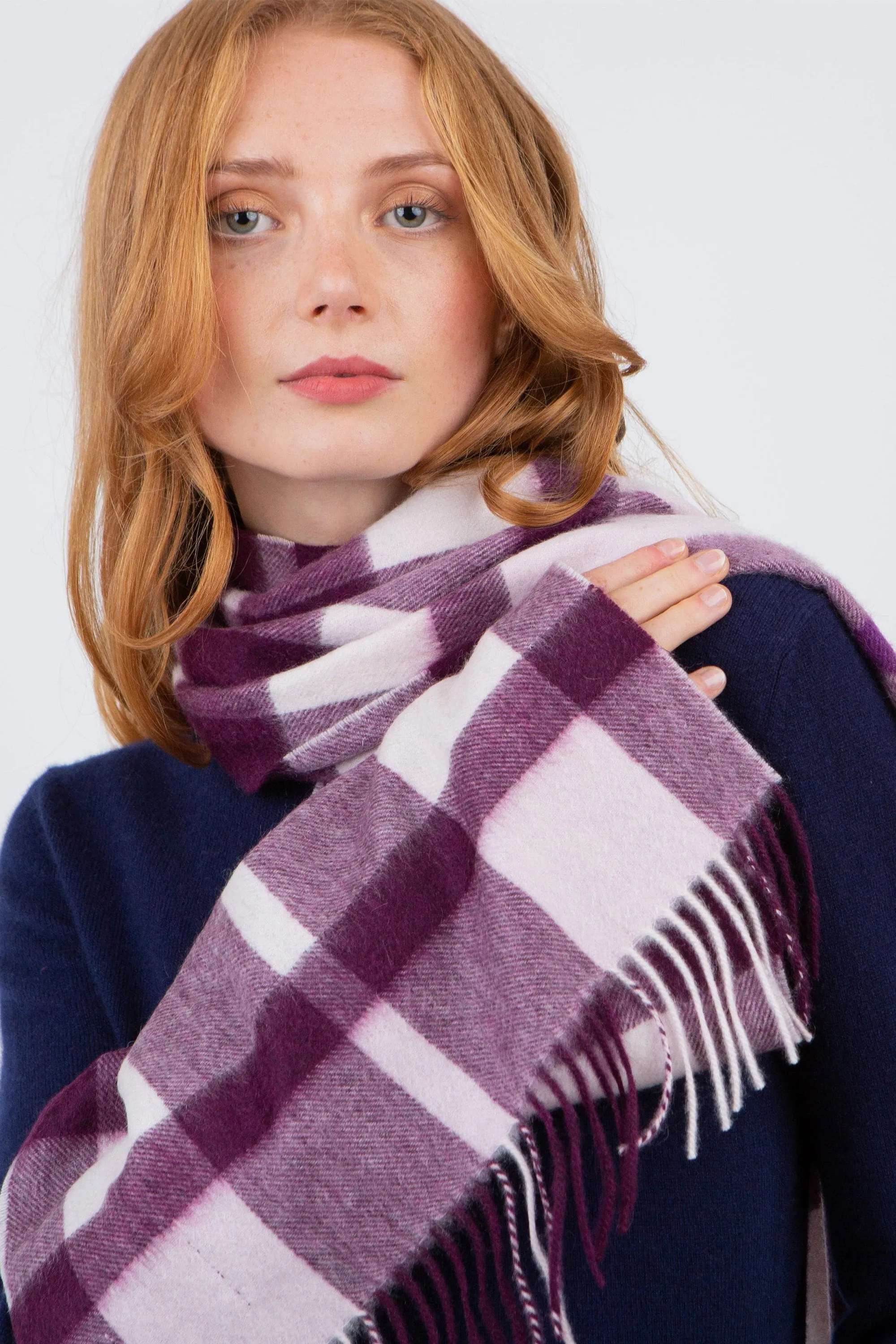 Scotty Thompson Cashmere Wide Scarf - Exploded Pale Lilac