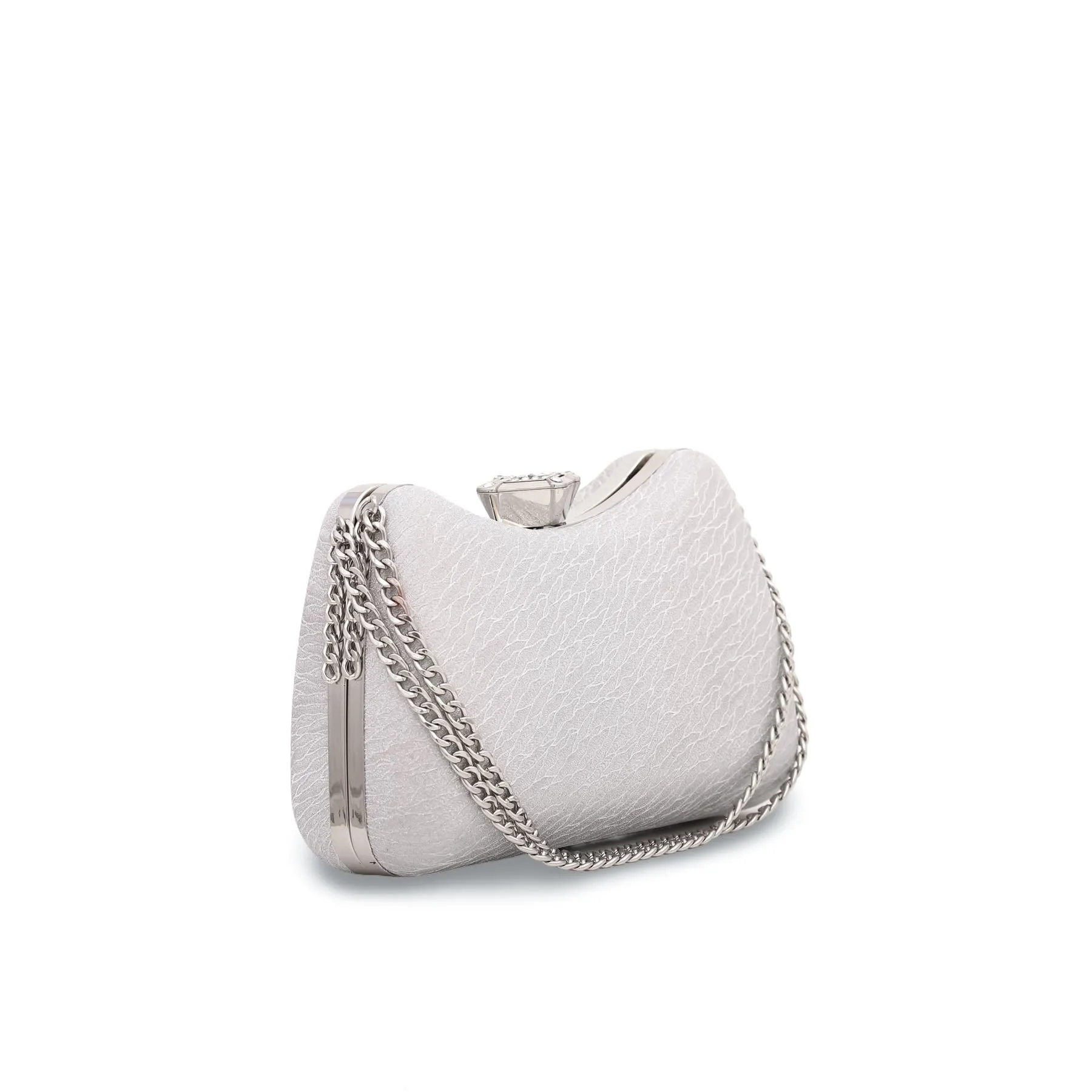 Silver Fancy Clutch P15069