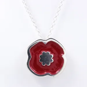 Sterling Silver Poppy Brooch/Pendant