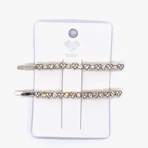 Taken - Heart Shaped Rhinestones Hair Clips