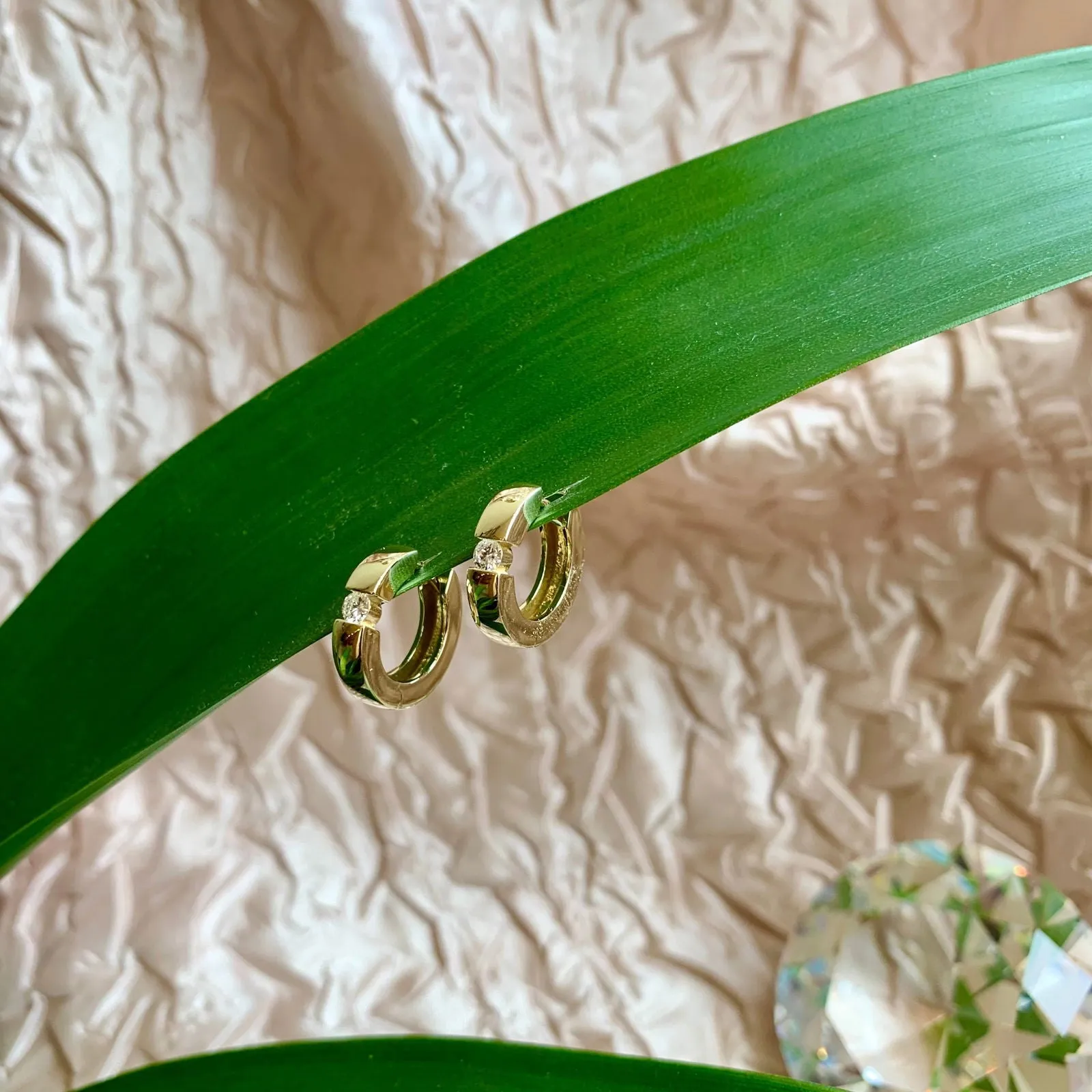 Thick Huggie Diamond Earrings