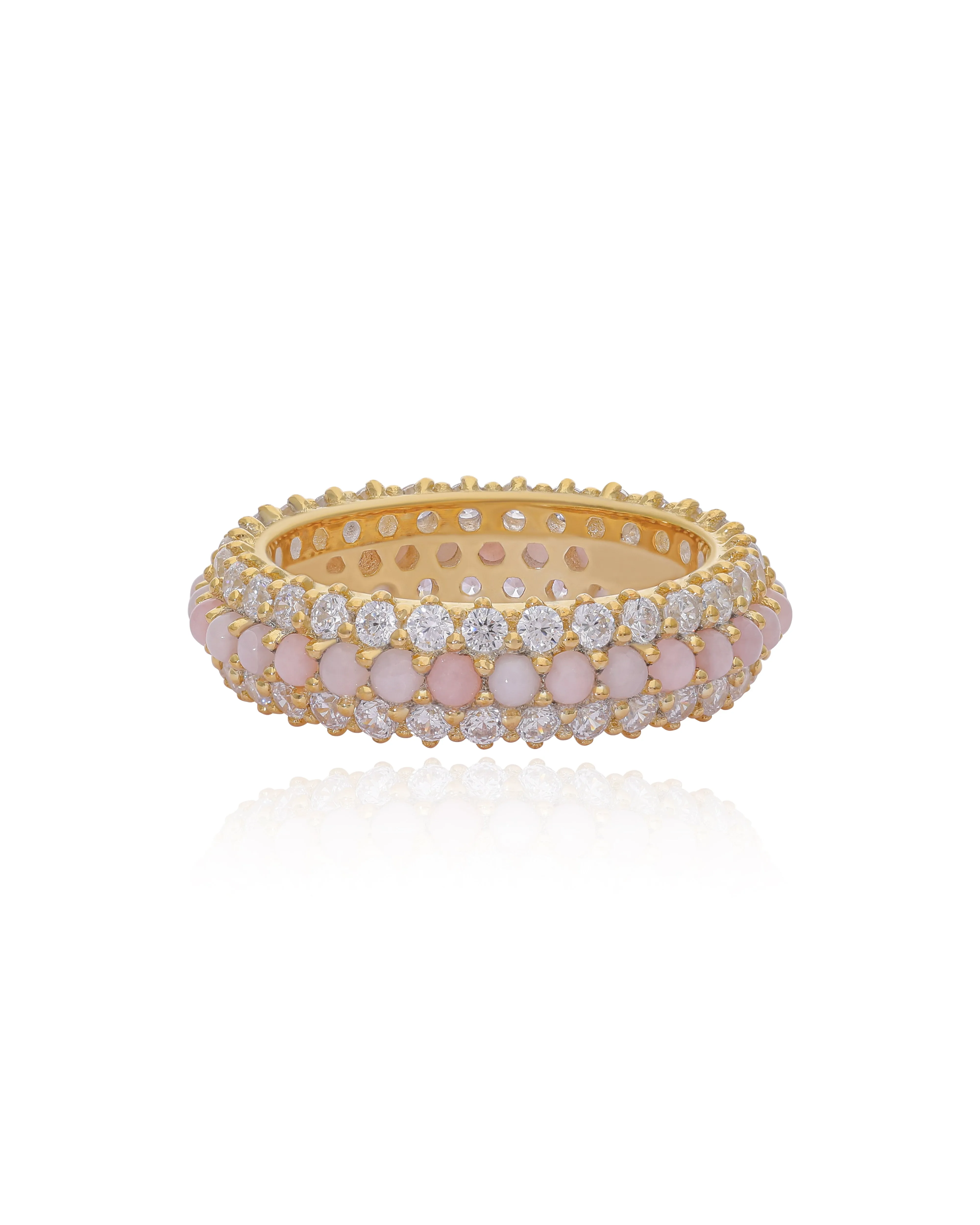 Timeless Sparkle Pink Opal Vermeil Ring