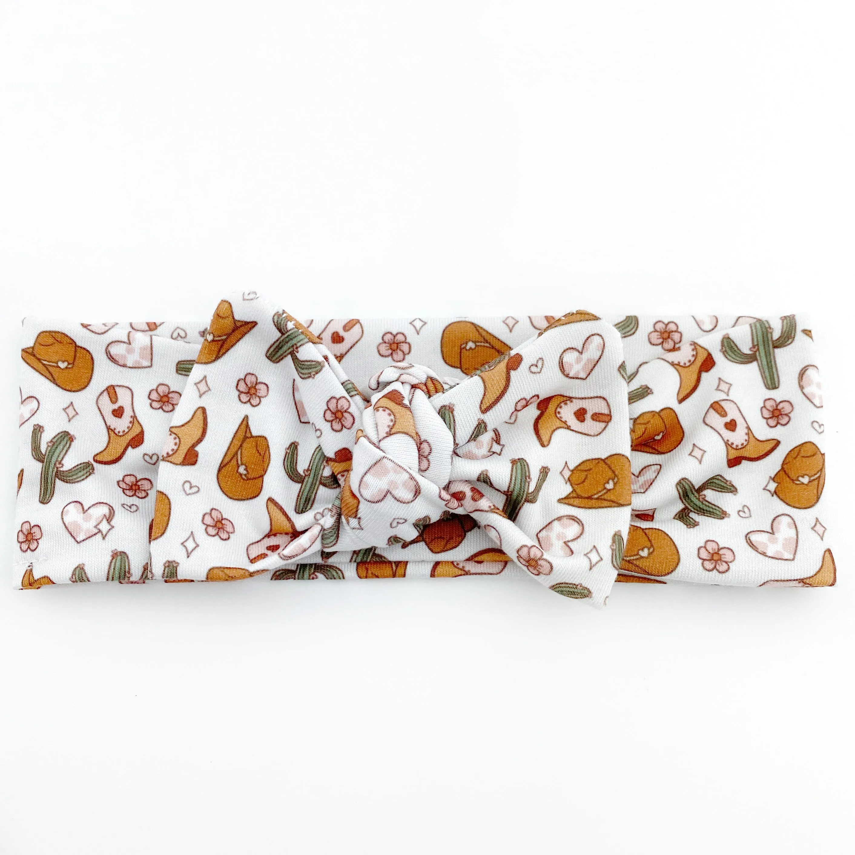 Top Knot Headband -  Cowgirl Love - Newborn to Adult