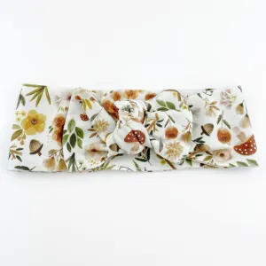 Top Knot Headband -  Forest Florals - Newborn to Adult