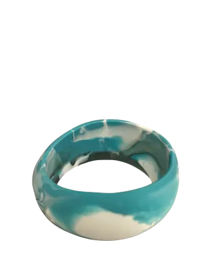 Turquoise and white resin bangle bracelet | GAYE