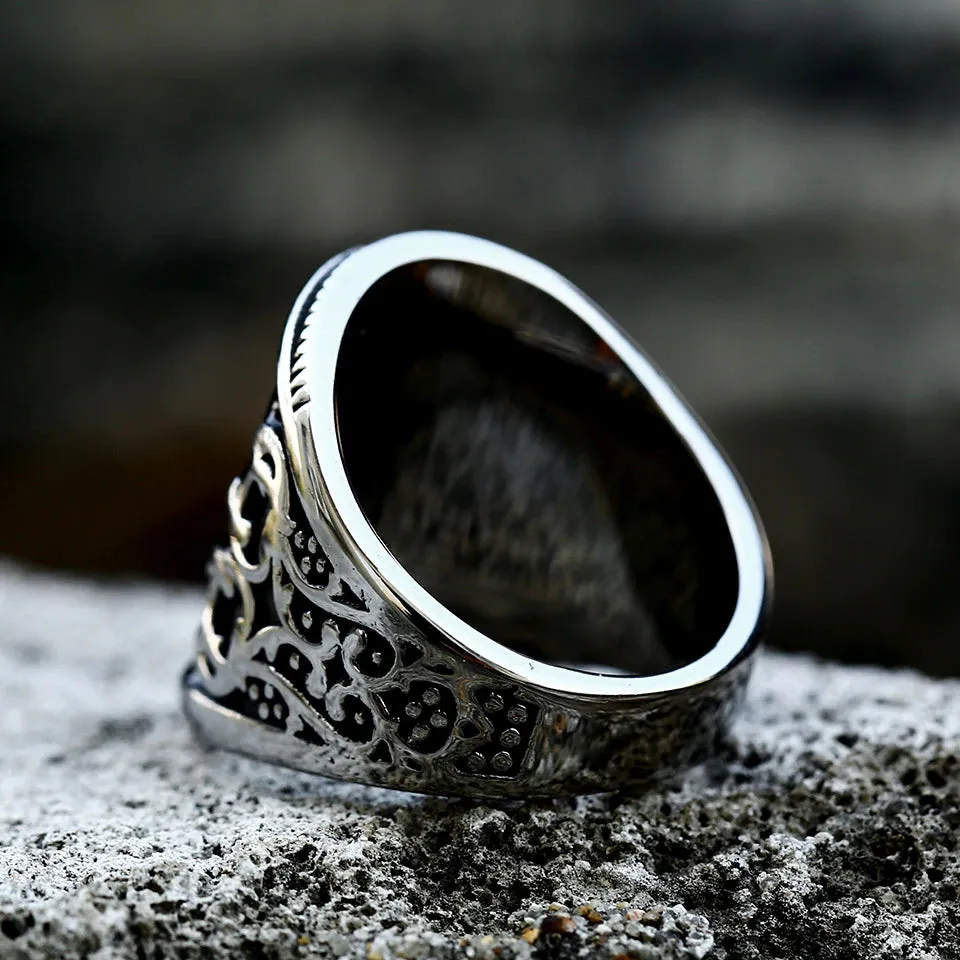 Wide Ring w/ Black Color Drop