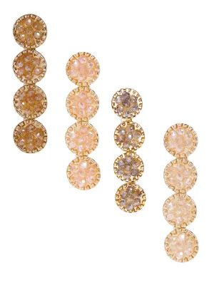 Yellow Chimes Hair Clips for Women Girls Hair Accessories for Women Multicolor Hair Clip 4 Pcs Hair Clips for Girls Shiny Crystal Hairclips Alligator Clips for Hair Pins for Women and Girls Gifts